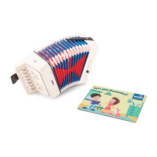 Accordeon met muziekboekje - wit